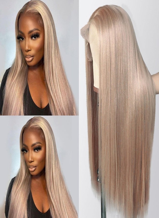 Munx Ash Blonde Wig Human Hair, 13X6 HD Transparent Glueless Wigs Lace Frontal for Black Women Pre Plucked Silky Straight Lace Front Wig Human Hair 180% Density 20Inch - Image 1